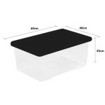 45 Liter Storage Clear Heavy Duty Plastic Storage Box Boxes With Lids Home Office Stackable Nestable, Set of 5 Large Storage Boxes With Lids 60 x 40 x